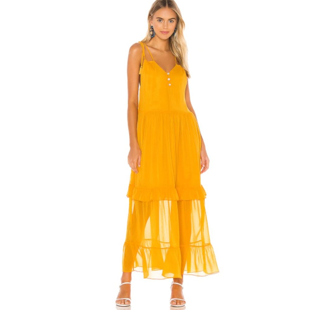 Tularosa Lorelei Maxi Dress Mustard Yellow Revolve